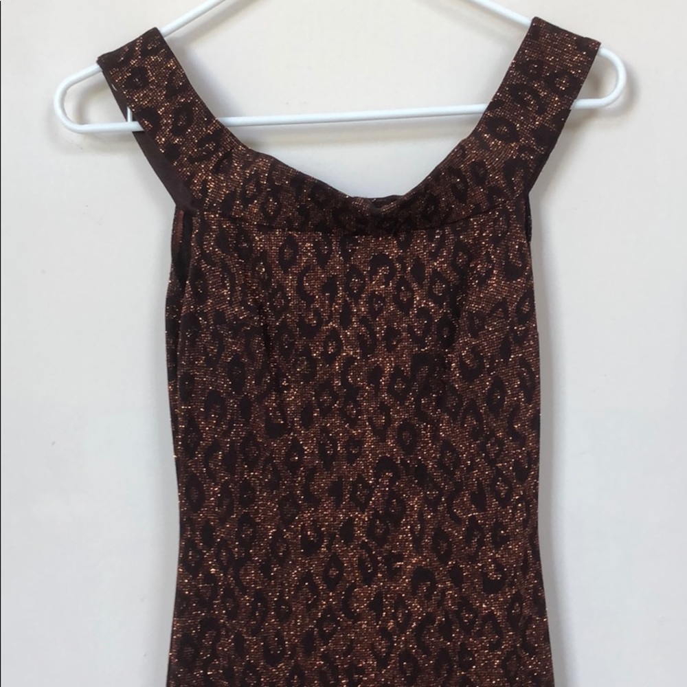 Glimmering Leopard Print Evening Gown - image 1